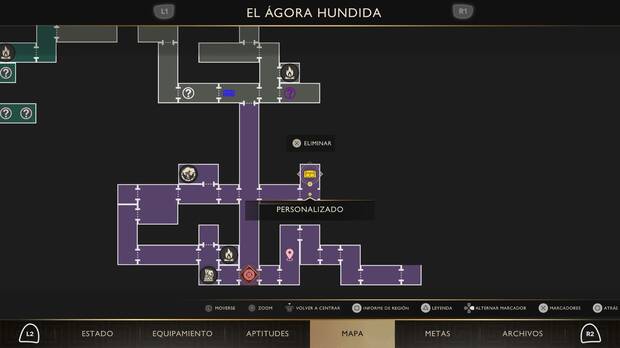 God of War Sons of Sparta - Localización en el mapa del cofre de suministros 55