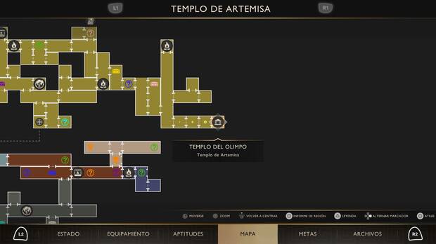 God of War Sons of Sparta - Ubicaci�n en el mapa del don del Olimpo Hoja Lunar