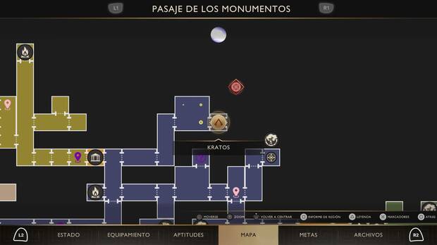 God of War Sons of Sparta - Ubicaci�n en el mapa del don del Olimpo Carga victoriosa