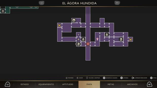 God of War Sons of Sparta - Ubicaci�n en el mapa del jefe El filaki