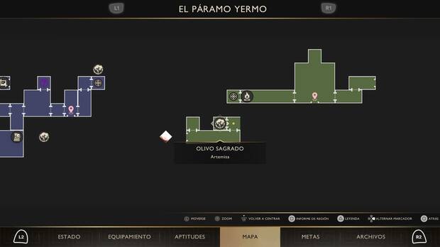 God of War Sons of Sparta - Localización en el mapa del olivo sagrado 08