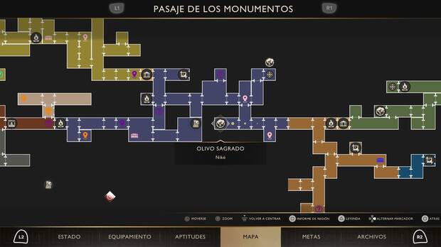 God of War Sons of Sparta - Localización en el mapa del olivo sagrado 09