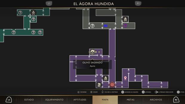 God of War Sons of Sparta - Localización en el mapa del olivo sagrado 11