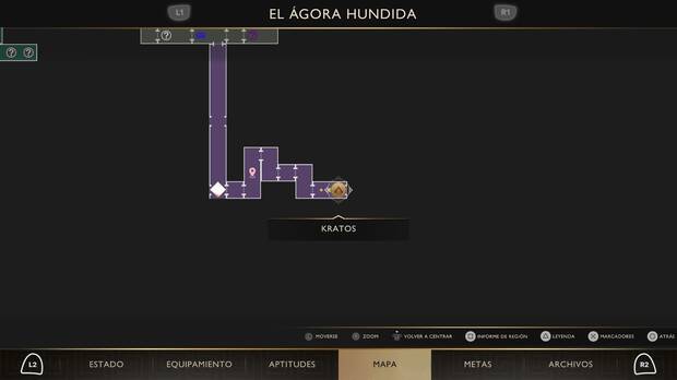 God of War Sons of Sparta - Localizaci�n en el mapa de la esquirla 13
