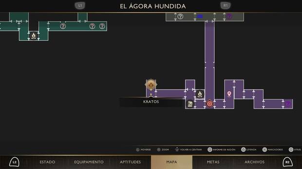 God of War Sons of Sparta - Localizaci�n en el mapa de la esquirla 14