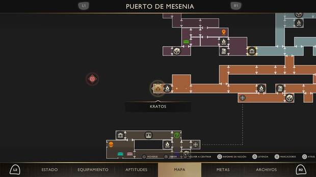 God of War Sons of Sparta - Ubicaci�n en el mapa del Felino olvidado 05