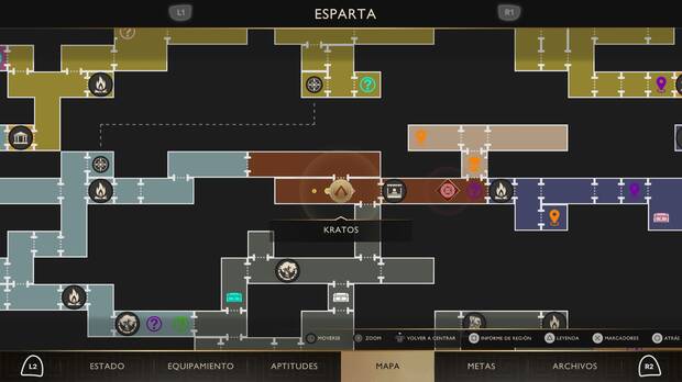 God of War Sons of Sparta - Ubicaci�n en el mapa del Felino olvidado 01