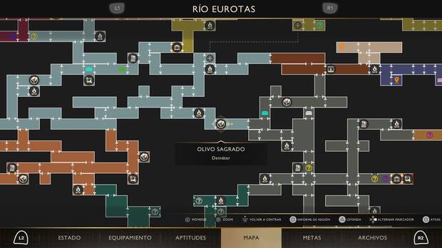 God of War Sons of Sparta - Localización en el mapa del olivo sagrado 06
