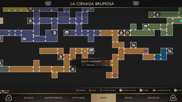 God of War Sons of Sparta - Localización en el mapa del olivo sagrado 17