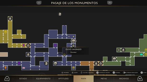 God of War Sons of Sparta - Localización en el mapa del olivo sagrado 10