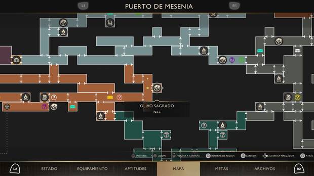 God of War Sons of Sparta - Localización en el mapa del olivo sagrado 12