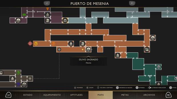 God of War Sons of Sparta - Localización en el mapa del olivo sagrado 13