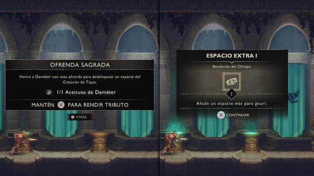 God of War Sons of Sparta - Cómo desbloquear espacios extra en el cinturón de Tique para llevar más gouris