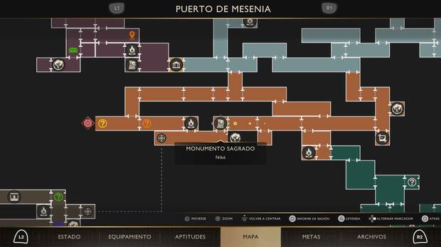 God of War Sons of Sparta - Localizaci�n en el mapa del monumento sagrado 10