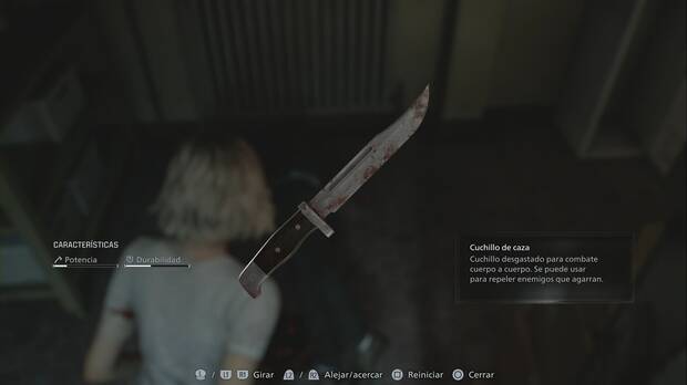 Resident Evil Requiem - Armas, Cuchillo de caza