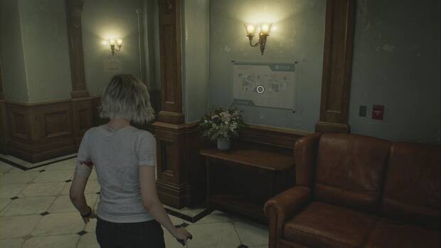 Resident Evil Requiem - Centro de pacientes (III), Mapa del ala oeste del Centro de pacientes en la primera planta, nada más subir las escaleras