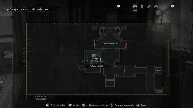 Resident Evil Requiem - Centro de pacientes (III), ubicación de la Oficina del guardia en la planta baja del Centro de pacientes