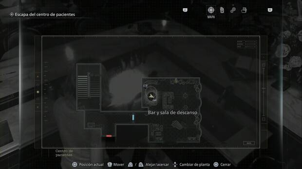 Resident Evil Requiem - Centro de pacientes (III), ubicación de la barra tras la que se encuentran la S&S M232 y una caja fuerte