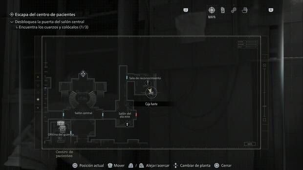 Resident Evil Requiem - Cajas fuertes, ubicaci�n de la caja fuerte de la Sala de reconocimiento del ala este del Centro de pacientes