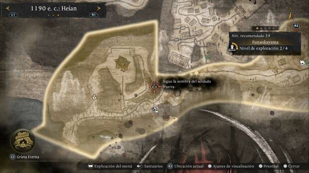 Nioh 3 - Misiones secundarias de 1190, Sigue la sombra del soldado: ubicaci�n de Yoshitsune Minamoto en Funaokayama