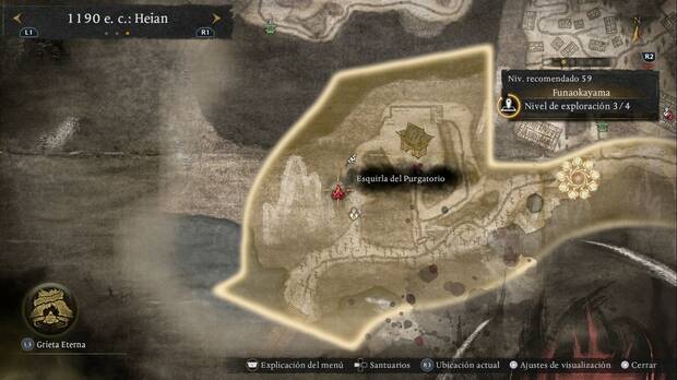 Nioh 3 - Esquirla del Purgatorio en la zona oeste-suroeste de Funaokayama