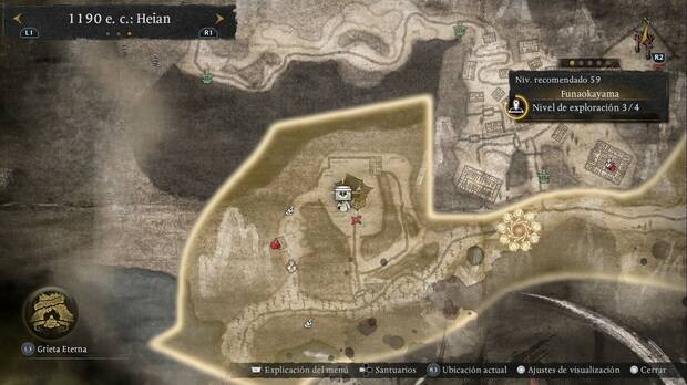 Nioh 3 - Kodamas y cofres junto a la base enemiga del noroeste de Funaokayama