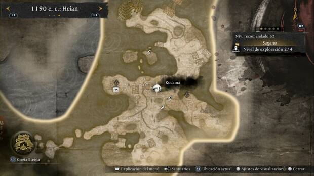 Nioh 3 - Kodama de Sagano, kodama sobre una roca junto al estanque del Horiike de Higashiyama en la zona este-nordeste de la regi�n