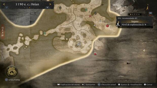 Nioh 3 - Amrita de Sagano, ubicaci�n de la amrita del Reino Oscuro del l�mite sur de la regi�n