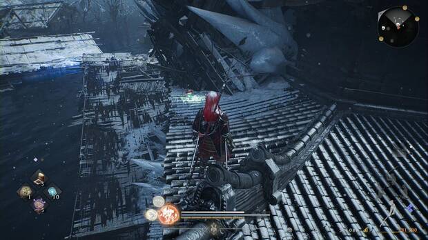 Nioh 3 - Kodama en Nishiichi, ubicaci�n del kodama en la pagoda de la parte central de las plataformas del sur