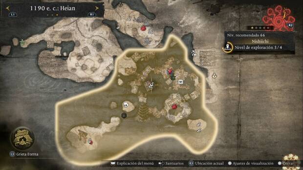 Nioh 3 - Amrita de Nishiichi, ubicaci�n de la amrita de la zona central