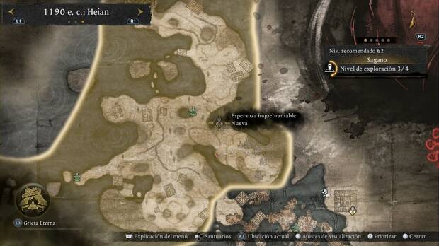 Nioh 3 - Misiones secundarias de 1190, ubicaci�n del esp�ritu donde se activa Esperanza inquebrantable