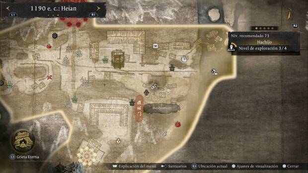 Nioh 3 - Amrita en Hachijo, ubicaci�n de la amrita en la zona sudeste, en una cueva del lago ponzo�oso