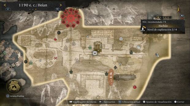 Nioh 3 - Cofres en Hachijo, ubicaci�n del cofre en la zona suroeste de la base enemiga del norte