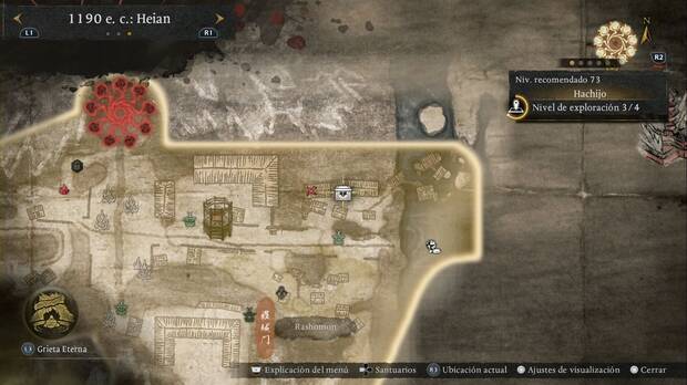 Nioh 3 - Cofres de Hachijo, ubicaci�n del cofre de la casa nordeste de la ciudad