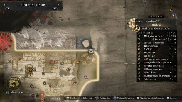 Nioh 3 - Cofres en Hachijo, ubicaci�n del cofre en la frontera nordeste de la regi�n