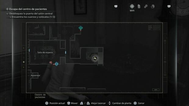 Resident Evil Requiem - Mr. Raccon en el Centro de pacientes (III), figura en la planta baja de las escaleras que suben por el extremo este