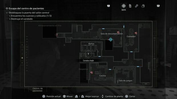Resident Evil Requiem - Cerraduras simples y ganzúas en el Centro de pacientes, cerradura al norte de la Cocina