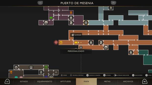 God of War Sons of Sparta - Localización en el mapa del cofre de suministros 33