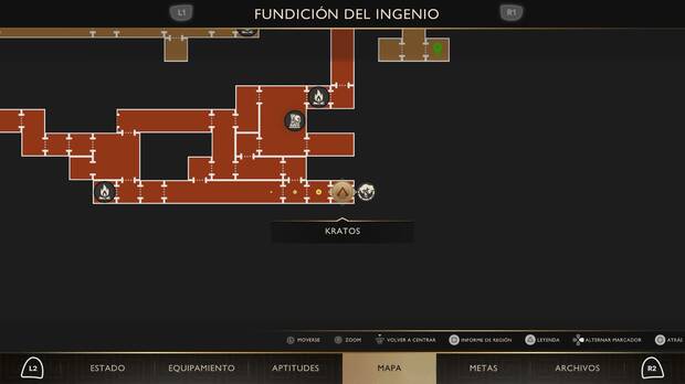 God of War Sons of Sparta - Localización en el mapa del cofre de suministros 66