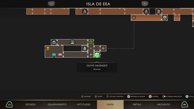 God of War Sons of Sparta - Localización en el mapa del olivo sagrado 18