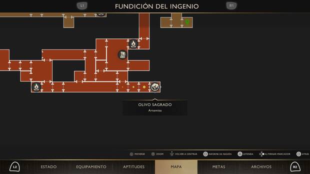 God of War Sons of Sparta - Localización en el mapa del olivo sagrado 20
