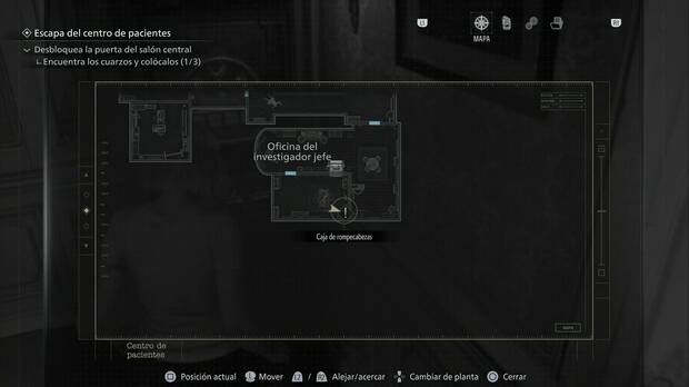 Resident Evil Requiem - Caja de rompecabezas (II), ubicación del puzle en la Oficina del investigador jefe