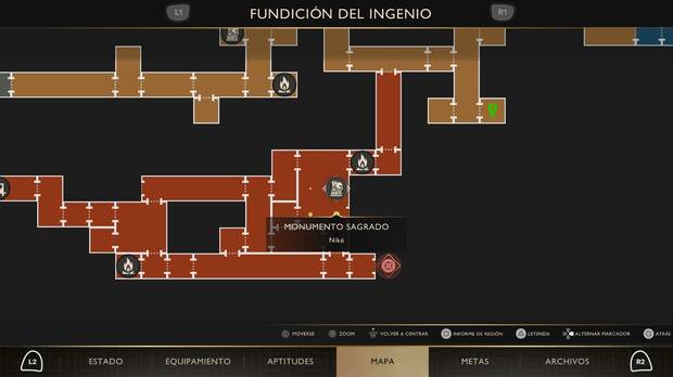 God of War Sons of Sparta - Localizaci�n en el mapa del monumento sagrado 15