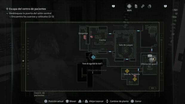 Resident Evil Requiem - Centro de pacientes (III), puerta de seguridad de nivel 1 que lleva a la Oficina del conserje