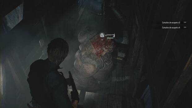 Resident Evil Requiem - Centro de pacientes (IV), Leon prepara el ataque crítico desde lo alto del andamio del ático