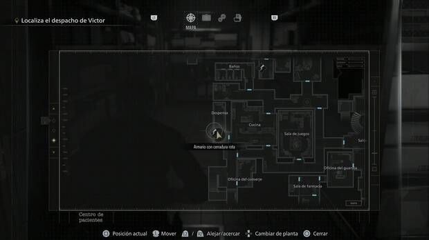 Resident Evil Requiem - Armarios con cerradura rota en el Centro de pacientes, ubicaci�n del armario de la Despensa al suroeste de la planta baja