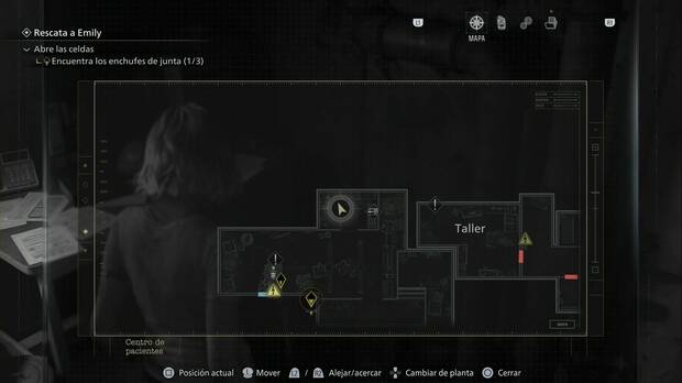 Resident Evil Requiem - Centro de pacientes (V), ubicación del despacho al norte de la sala de calderas donde hay una caja fuerte y un documento