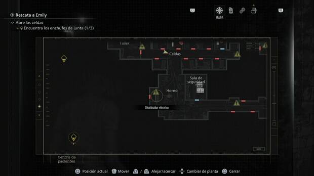 Resident Evil Requiem - Centro de pacientes (V), ubicaci�n de la puerta del horno que requiere un Enchufe de junta