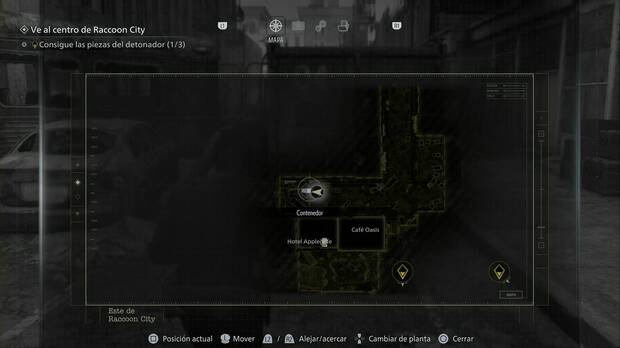 Resident Evil Requiem - Este de Raccoon City, ubicación del contenedor de la BSAA en la calle inicial, frente al Hotel Applegate