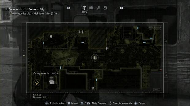 Resident Evil Requiem - Este de Raccoon City, ubicaci�n del Mr. Raccoon del autob�s que hay antes de la viga que se usa de puente para conectar la gasolinera con el Campamento central
